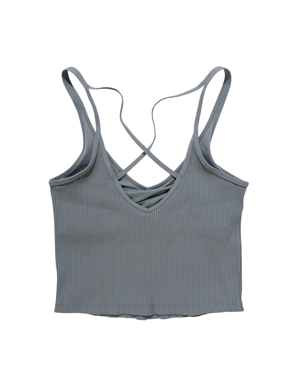 Vuori Women’s Rib Crop Tank - Light Cloud Medium - Picture 3 of 6